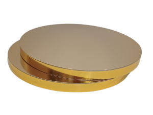 Podkład okrągły pod tort ze styroduru złoty ze złotym bokiem
